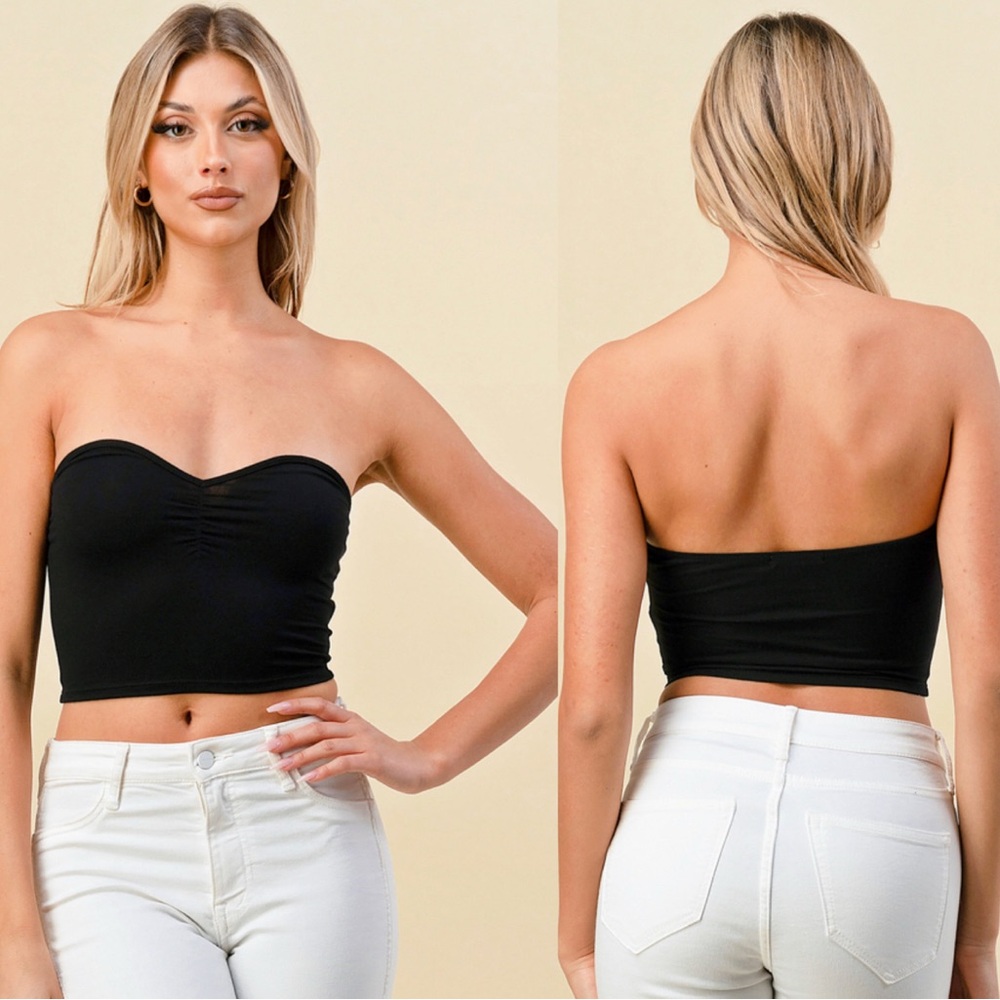 Black Strapless Tube Top - Picture 5 of 7